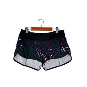 Lululemon Shorts Womens Black Purple Size 6 Speed‎ Up Gym Activewear Athleisure